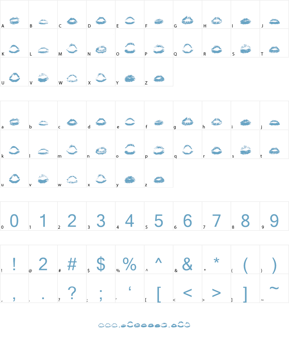 Kiss Kiss Font Character